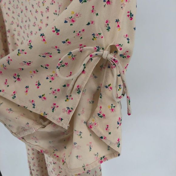Madewell Tie-Sleeve Retro Dress in Dutch Dandelion Cream Micro Floral size 8 - Picture 5 of 15